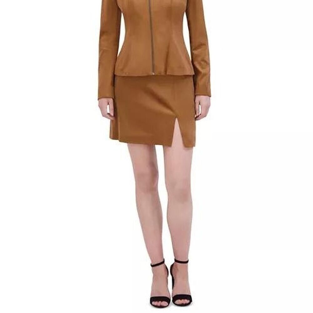 BCBGMAXAZRIA Women's Brown and Tan Skirt